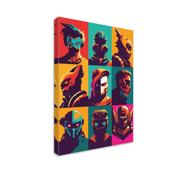 pop art epic characters video game canvas wall art - TenStickers