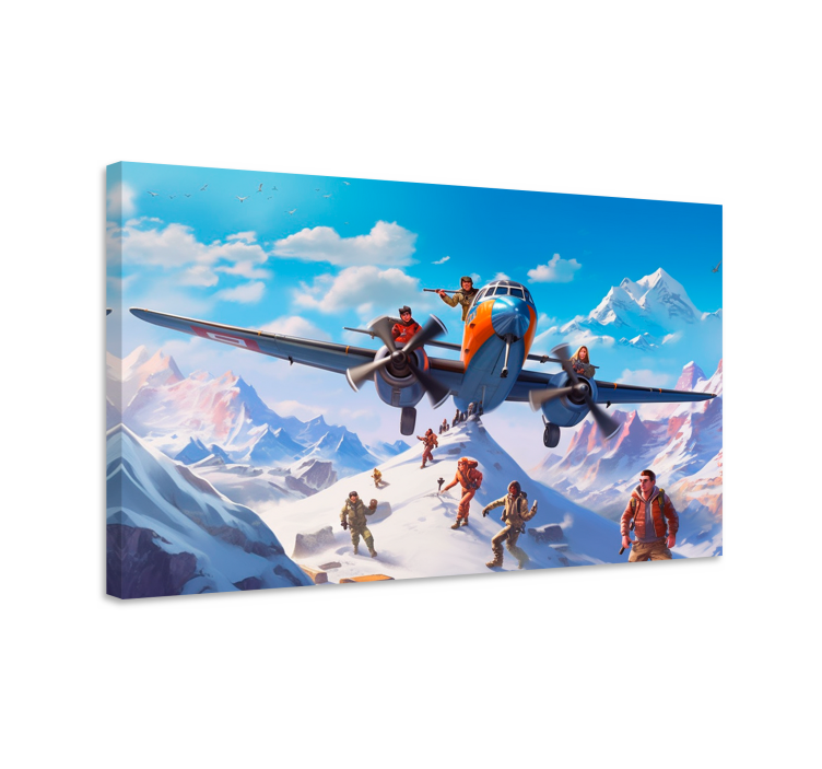 characters on an aeroplane video game canvas wall art - TenStickers