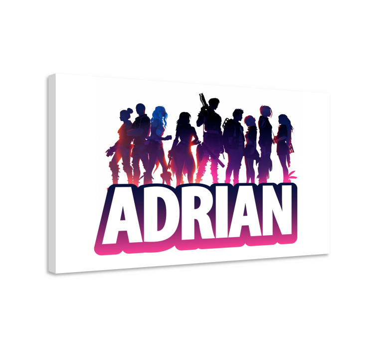 epic characters silhouette video game canvas wall art - TenStickers