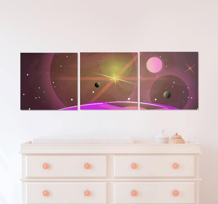 Video game canvas wall art galactic landscape - TenStickers