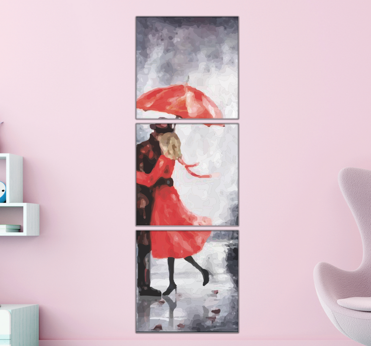 Elegant canvas wall art romantic paris embrace - TenStickers
