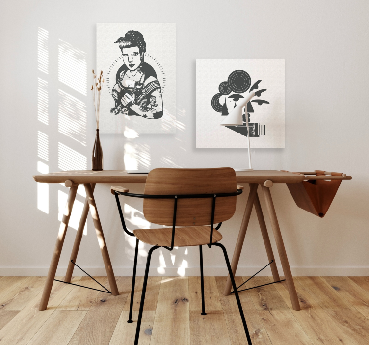 Strong woman portrait people canvas - TenStickers