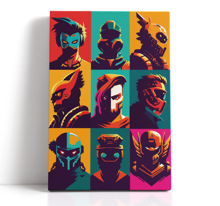 pop art epic characters video game canvas wall art - TenStickers