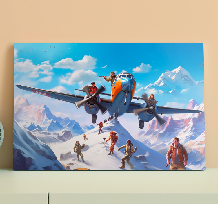 characters on an aeroplane video game canvas wall art - TenStickers