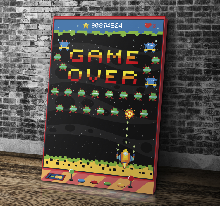 8 bits arcade screen video game canvas wall art - TenStickers