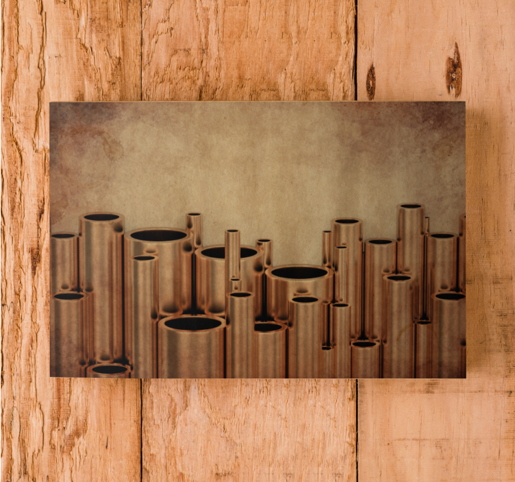 Abstract wall art 1 copper pipe arrangement - TenStickers
