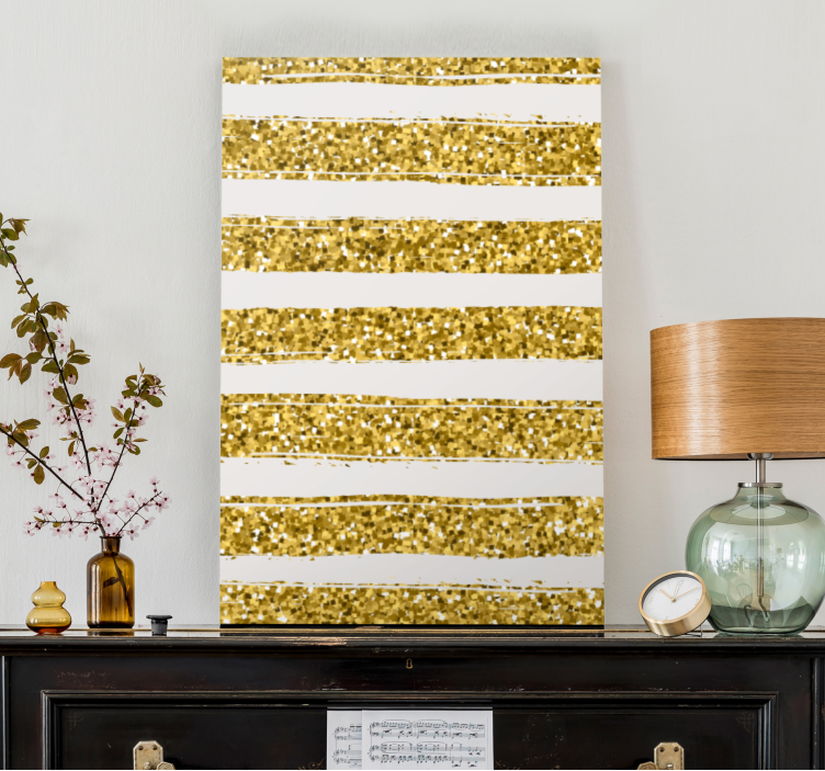 Abstract wall art  1 golden glitter stripes - TenStickers