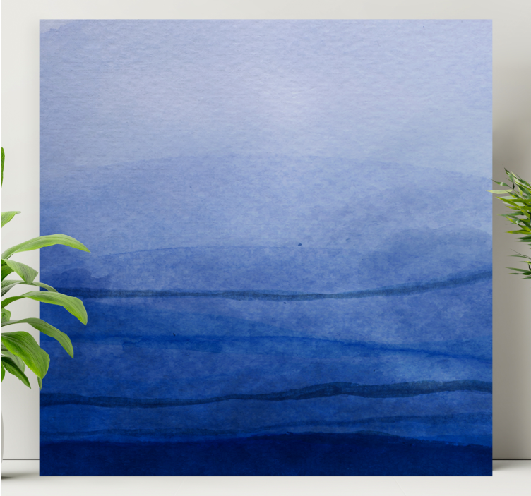 Abstract wall art 1 in layered blue tones - TenStickers