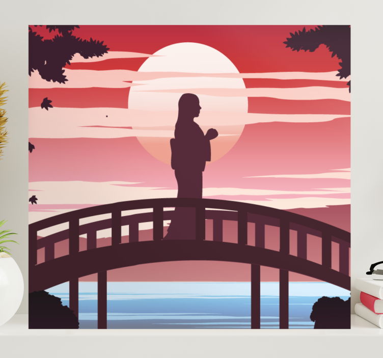 Abstract wall art 1 silhouette on bridge - TenStickers