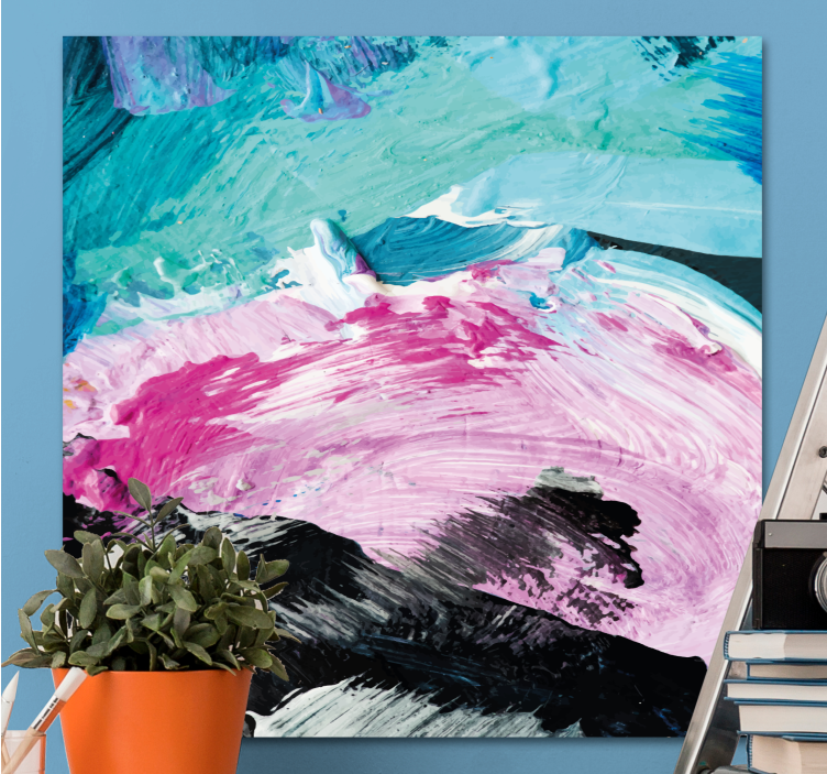 Abstract wall art 1 vibrant color swirls - TenStickers