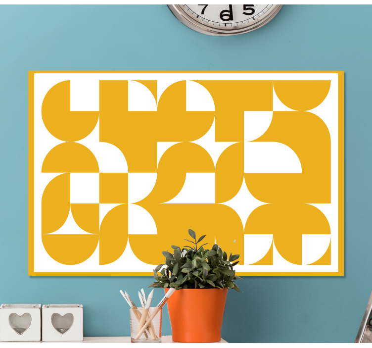 Art shapes yellow pattern geometric canvas - TenStickers