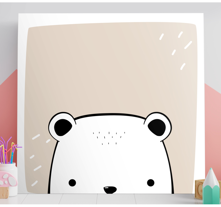 Baby polar bear animal canvas prints - TenStickers