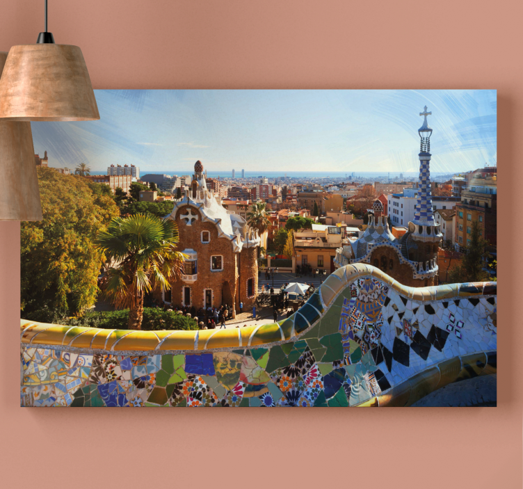 Barcelona Mosaic View cityscape wall art - TenStickers