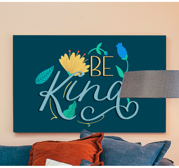 Be Kind Floral motivational canvas - TenStickers