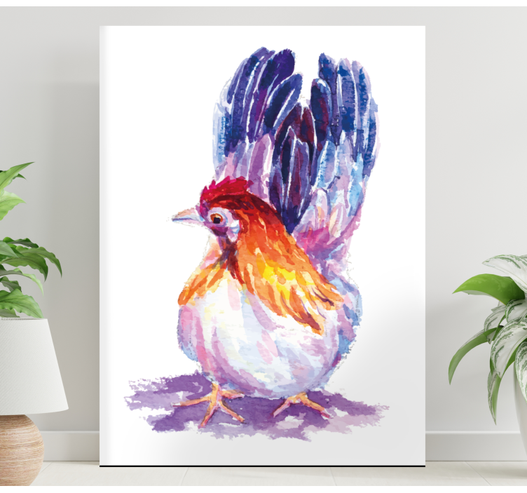 Bird canvas wall art colorful rooster print - TenStickers
