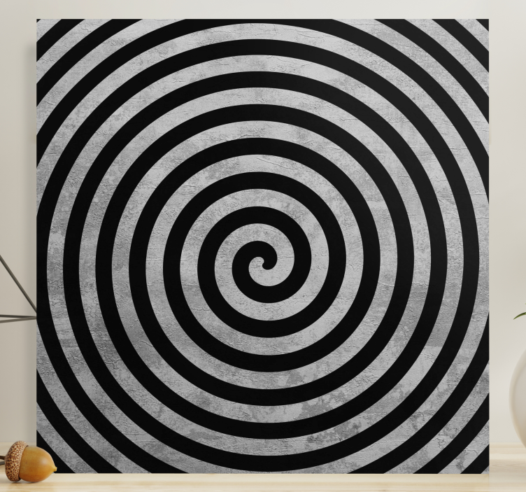 Black and white swirl 3D canvas prints - TenStickers