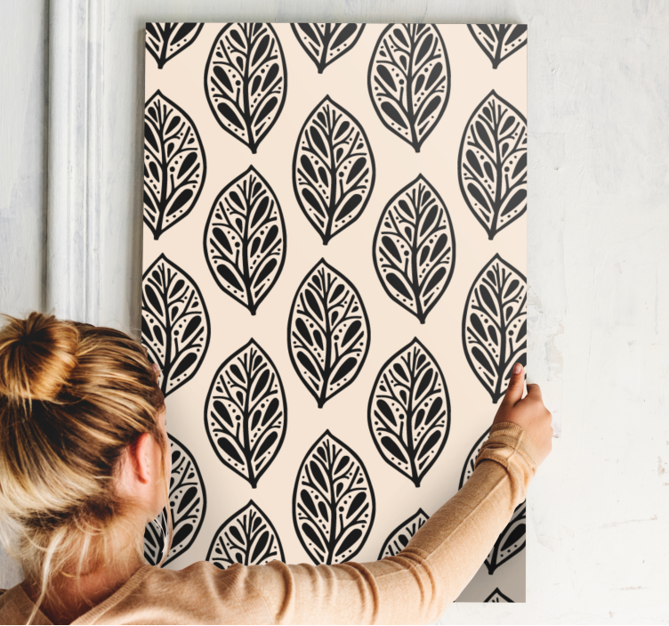 Black cute tree leaves Plant canvas prints - TenStickers