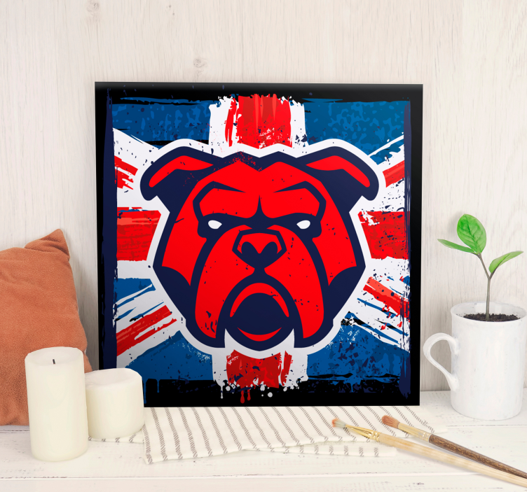 Bulldog British flag dog wall art - TenStickers