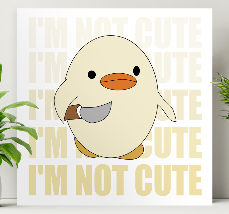Cat wall art cute duck design - TenStickers