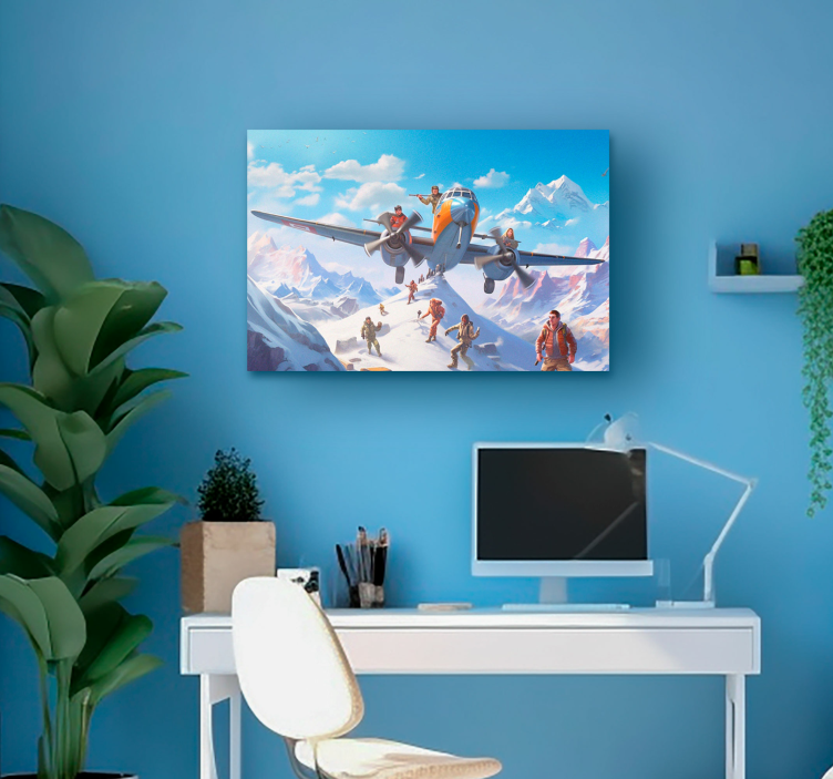 characters on an aeroplane video game canvas wall art - TenStickers