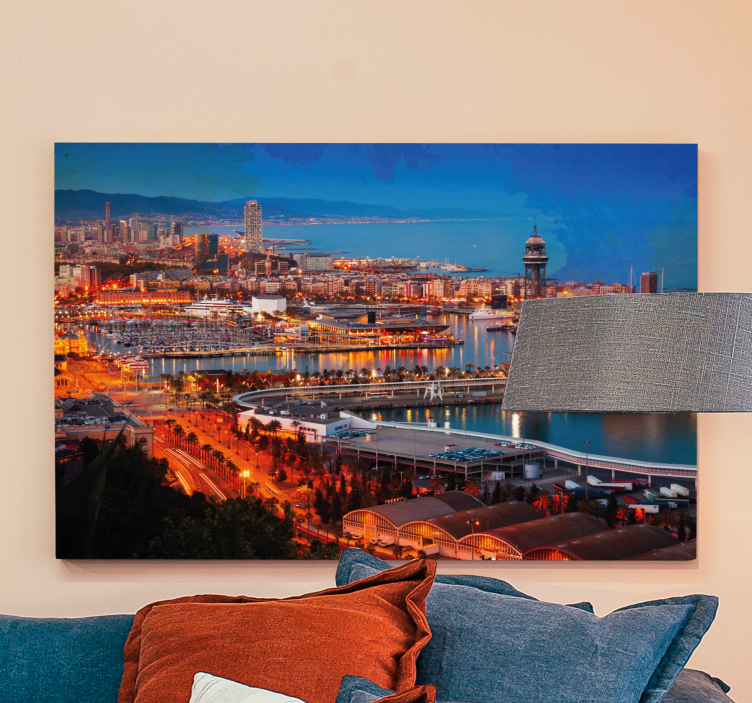 Cityscape wall art barcelona city view - TenStickers