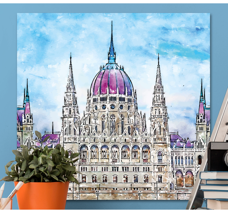 Cityscape wall art budapest parliament print - TenStickers