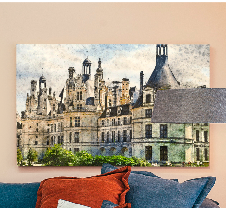 Cityscape wall art château architectural view - TenStickers