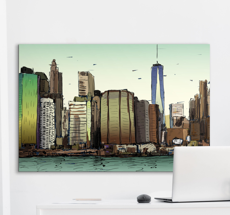 Cityscape wall art cityscape perspective - TenStickers