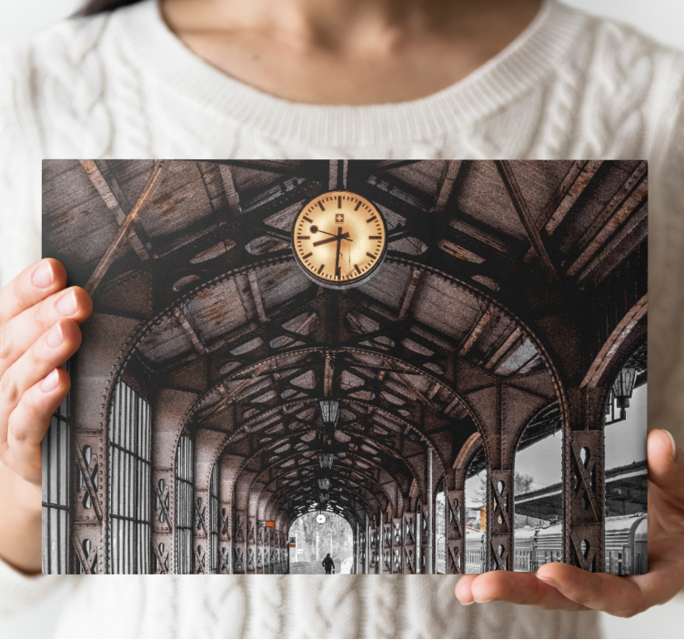 Cityscape wall art historic train station - TenStickers