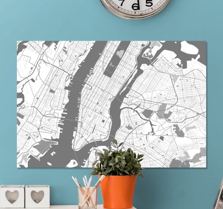 Cityscape wall art map of manhattan - TenStickers
