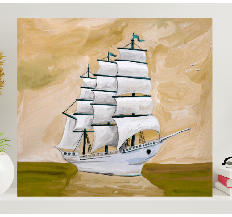 Cityscape wall art sailing vessel design - TenStickers