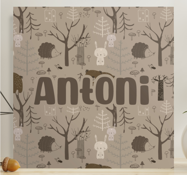 Cocktail canvas adorable woodland animals - TenStickers