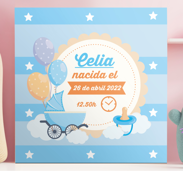 Cocktail canvas baby announcement party - TenStickers