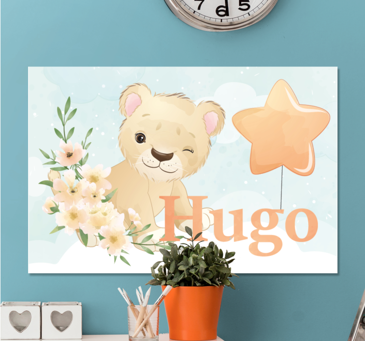 Cocktail canvas cute lion design - TenStickers