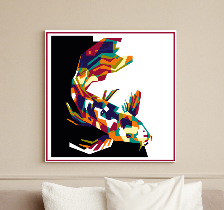 Colorful koi fish fish canvas - TenStickers