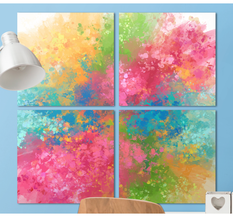 Colorfull splash paint  canvas art prints - TenStickers