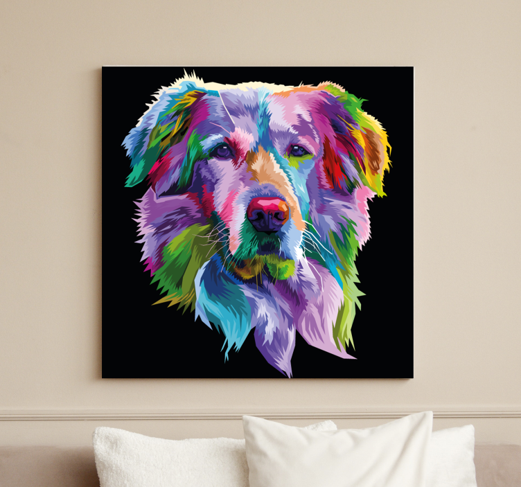 Colourful pet face dog canvas prints - TenStickers