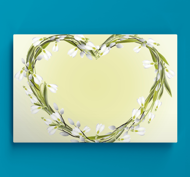 Cute snowdrops heart design flower canvas - TenStickers