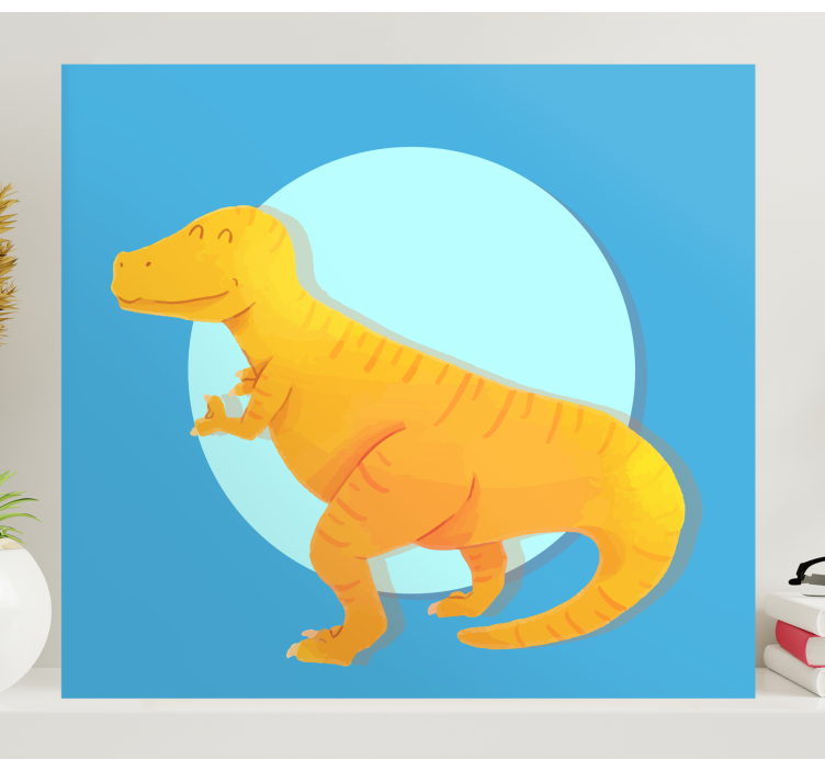 Dinosaur canvas wall art cheerful t-rex - TenStickers