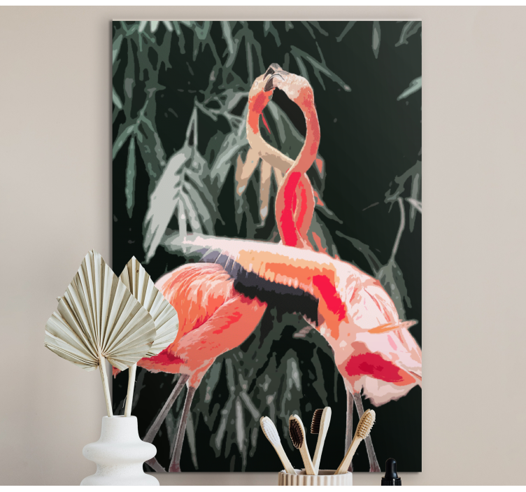 Dog wall art flamingo duo - TenStickers
