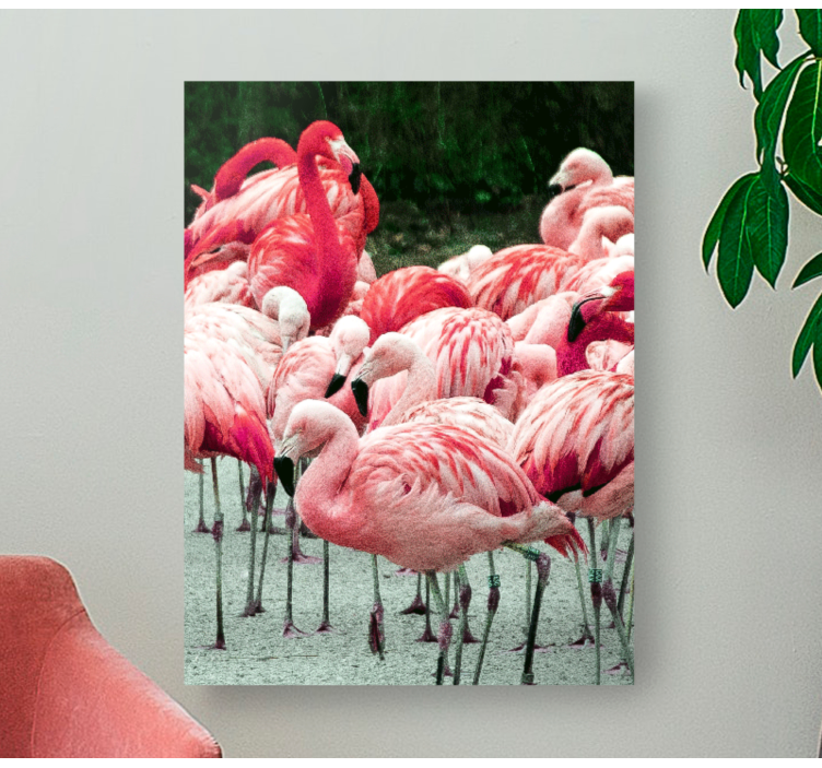 Dog wall art flamingo flock - TenStickers