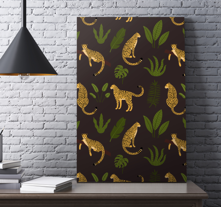 Dog wall art leopards and leaves - TenStickers