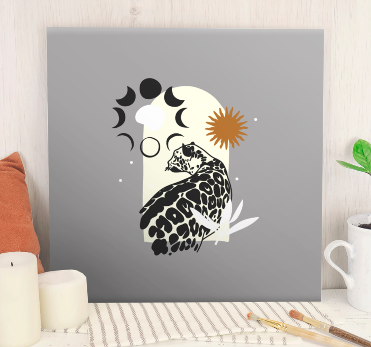 Elephant wallart featuring jaguar and celestial elements - TenStickers