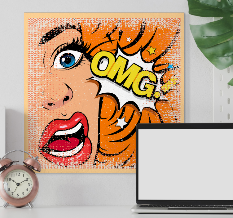 Emotional reaction icon retro canvas - TenStickers