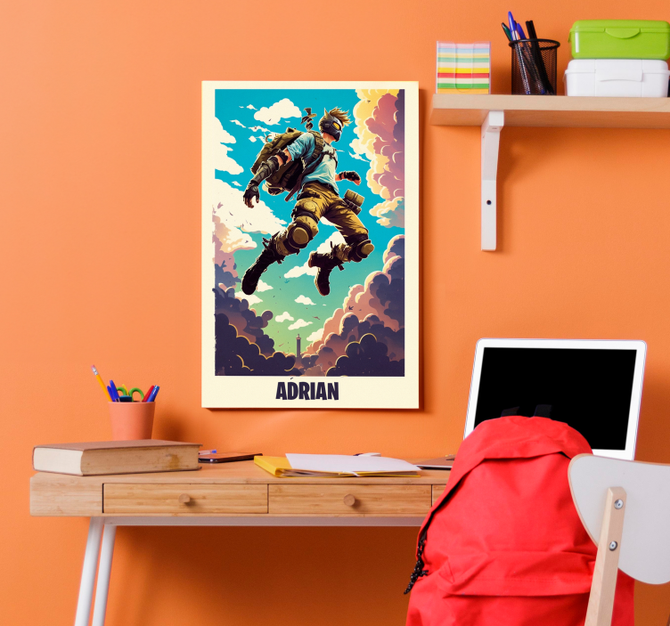 epic character with personalized name video game canvas wall art - TenStickers