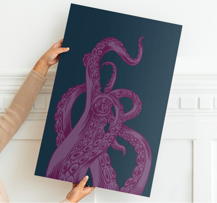 Fish canvas octopus tentacle art design - TenStickers