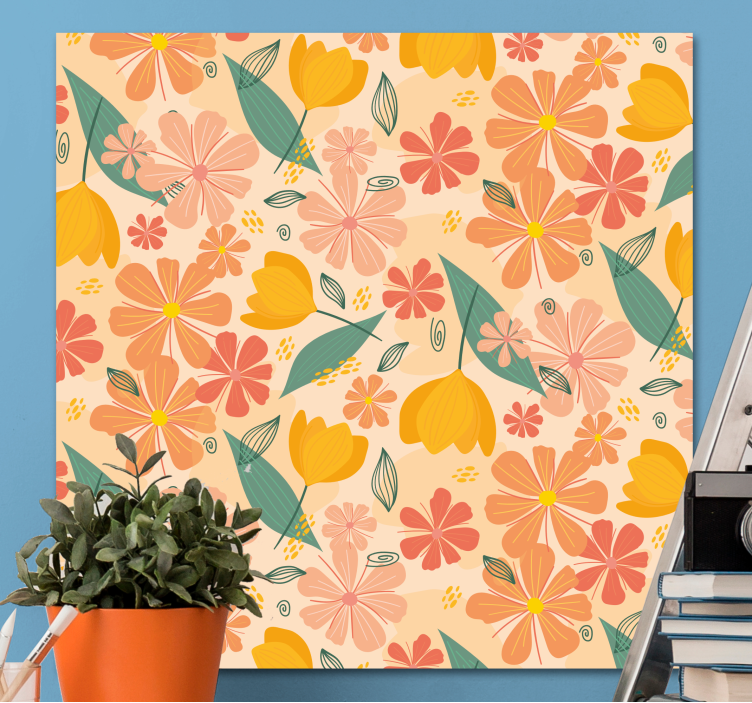 Flowers canvas botanical inspired arrangement - TenStickers