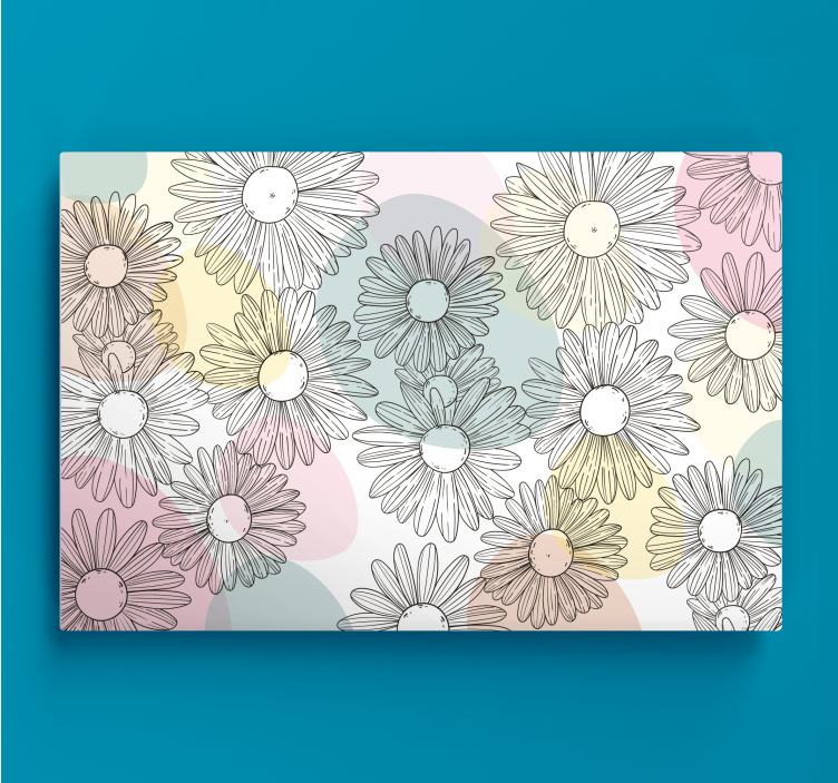 Flowers canvas daisy floral design - TenStickers