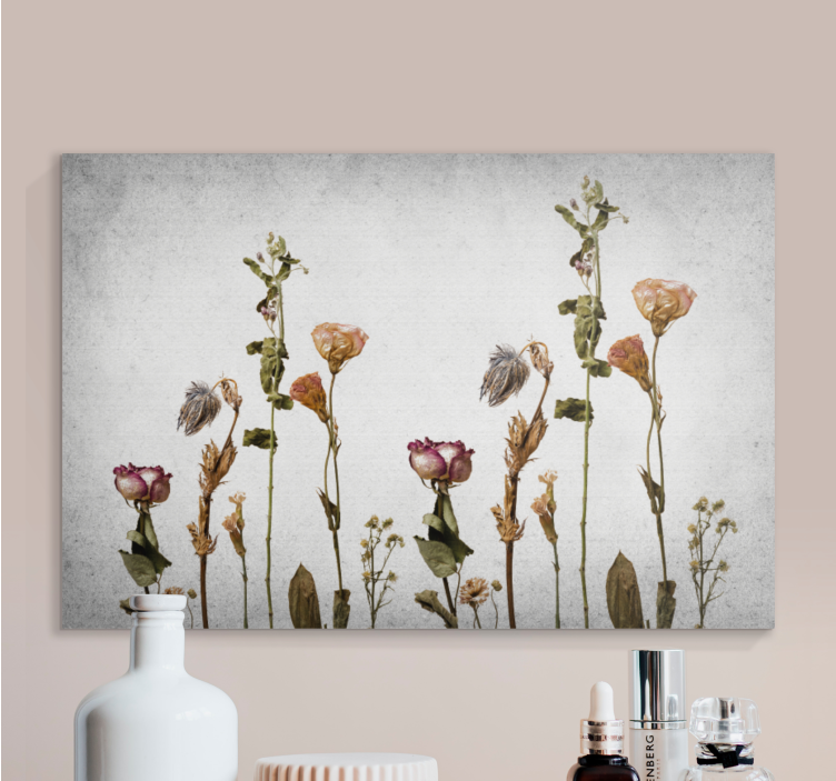 Flowers canvas dried flower arrangement - TenStickers