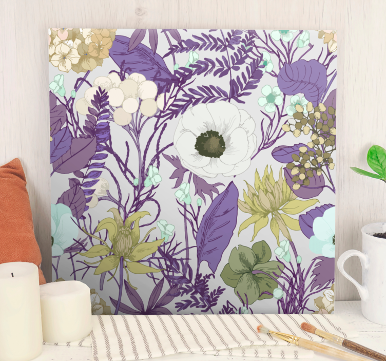 Flowers canvas floral arrangement elegance - TenStickers